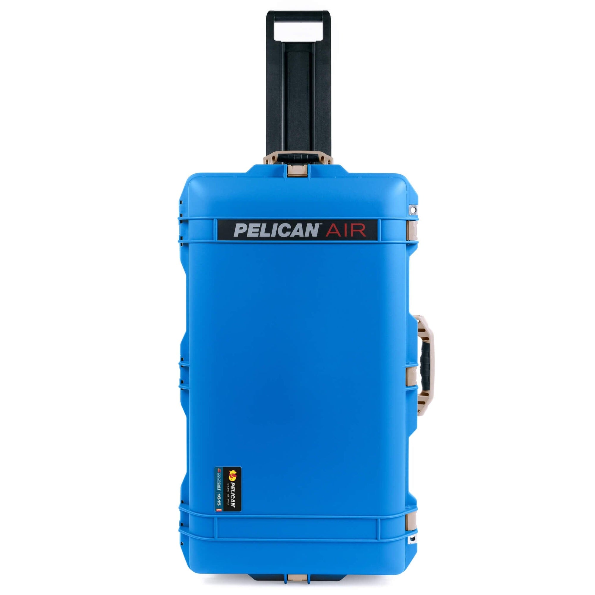 Pelican 1615 Air Case, Electric Blue with Desert Tan Handles, Latches & Trolley ColorCase