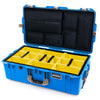 Pelican 1615 Air Case, Electric Blue with Desert Tan Handles, Latches & Trolley Yellow Padded Microfiber Dividers with Laptop Computer Lid Pouch ColorCase 016150-0210-120-311-310