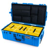 Pelican 1615 Air Case, Electric Blue Yellow Padded Microfiber Dividers with Laptop Computer Lid Pouch ColorCase 016150-0210-120-121