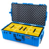Pelican 1615 Air Case, Electric Blue Yellow Padded Microfiber Dividers with Convoluted Lid Foam ColorCase 016150-0010-120-121