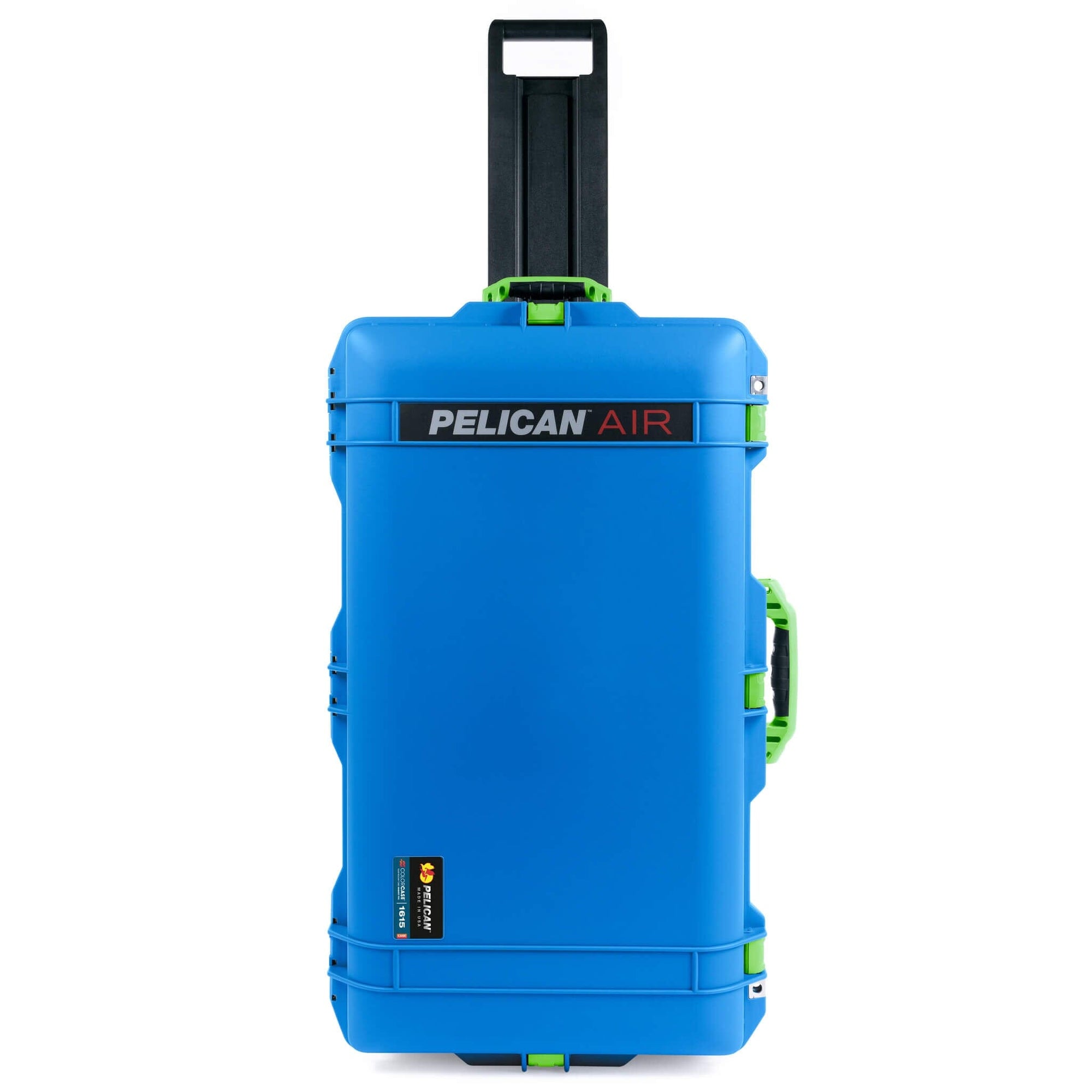 Pelican 1615 Air Case, Electric Blue with Lime Green Handles, Latches & Trolley ColorCase