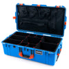 Pelican 1615 Air Case, Electric Blue with Orange Handles, Latches & Trolley TrekPak Divider System with Mesh Lid Organizer ColorCase 016150-0120-120-151-150