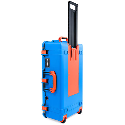 Pelican 1615 Air Case, Electric Blue with Orange Handles, Latches & Trolley ColorCase