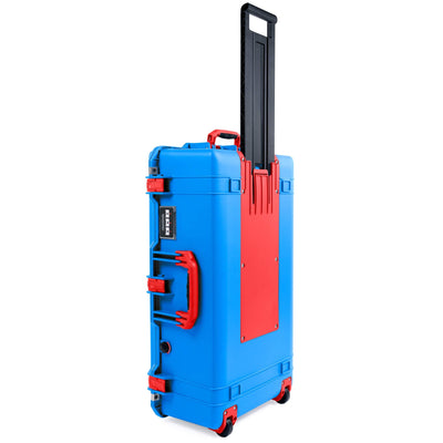 Pelican 1615 Air Case, Electric Blue with Red Handles, Latches & Trolley ColorCase