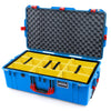Pelican 1615 Air Case, Electric Blue with Red Handles, Latches & Trolley Yellow Padded Microfiber Dividers with Convoluted Lid Foam ColorCase 016150-0010-120-321-320