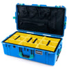 Pelican 1615 Air Case, Electric Blue with Teal Handles & Latches Yellow Padded Microfiber Dividers with Mesh Lid Organizer ColorCase 016150-0110-120-591