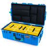 Pelican 1615 Air Case, Electric Blue with Teal Handles & Latches Yellow Padded Microfiber Dividers with Laptop Computer Lid Pouch ColorCase 016150-0210-120-591