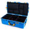 Pelican 1615 Air Case, Electric Blue with Yellow Handles & Latches TrekPak Divider System with Laptop Computer Lid Pouch ColorCase 016150-0220-120-301