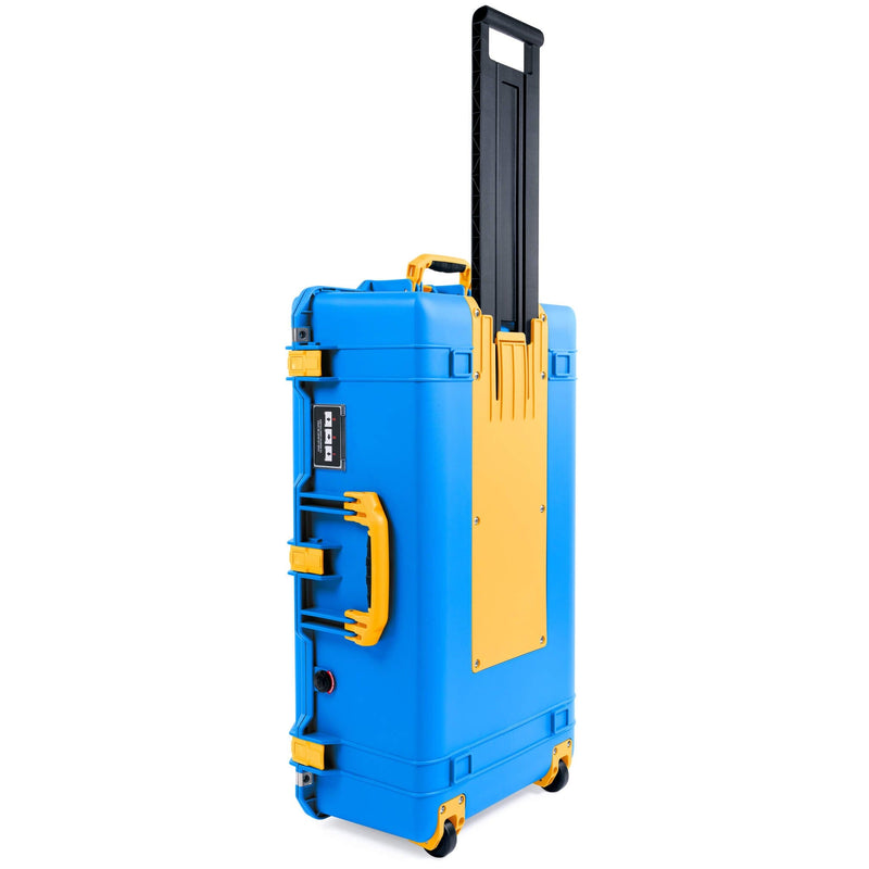 Pelican 1615 Air Case, Electric Blue with Yellow Handles, Latches & Trolley ColorCase 