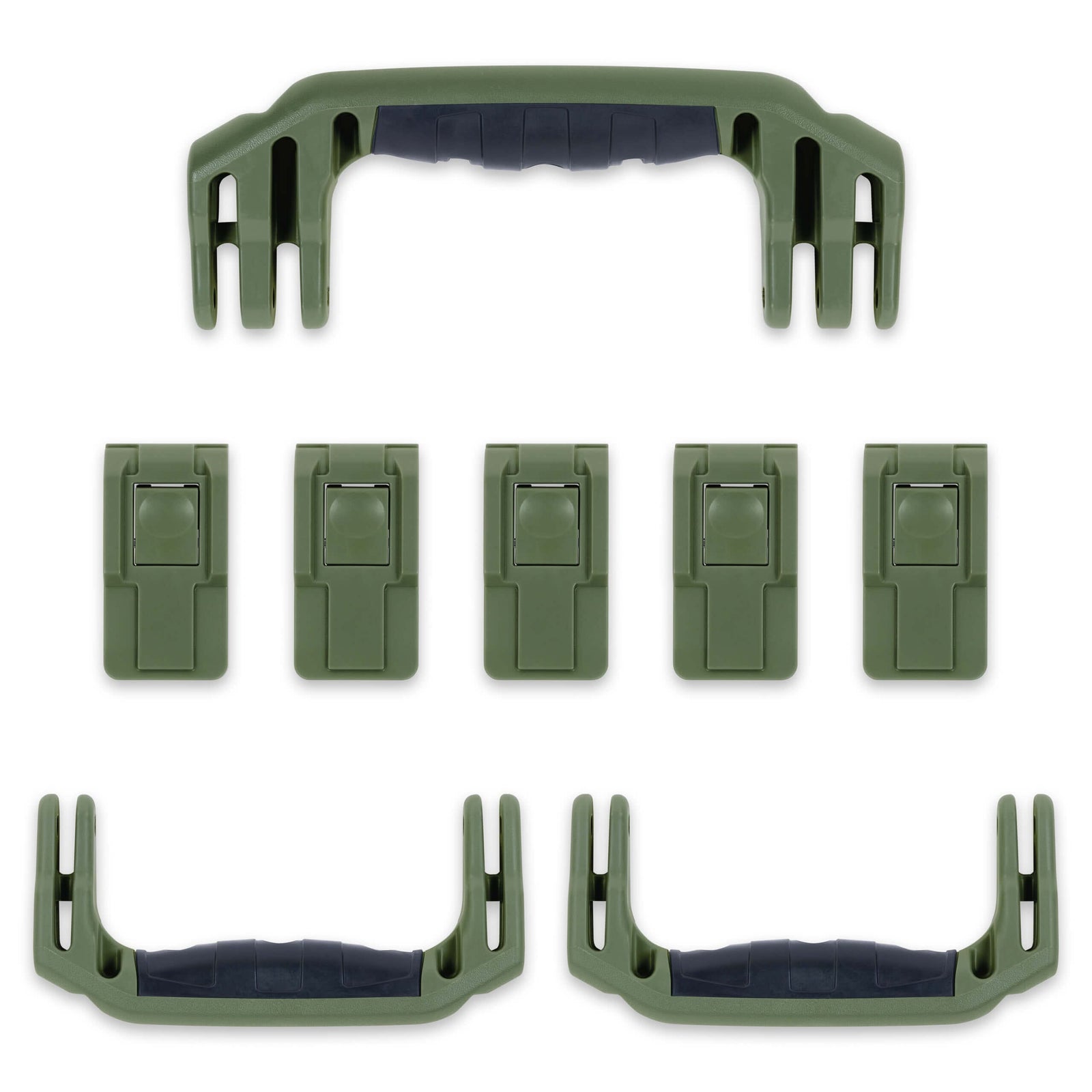 Pelican 1615 Air Replacement Handles & Latches, OD Green (Set of 3 Handles, 5 Latches) ColorCase 