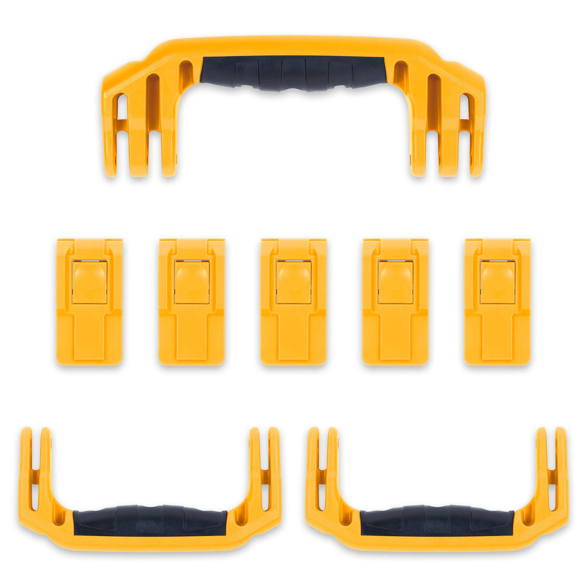 Pelican 1615 Air Replacement Handles &amp; Latches, Yellow (Set of 3 Handles, 5 Latches) ColorCase 