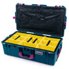 Pelican 1615 Air Case, Indigo with Magenta Handles, Latches & Trolley Yellow Padded Microfiber Dividers with Combo-Pouch Lid Organizer ColorCase 016150-0310-500-401-400
