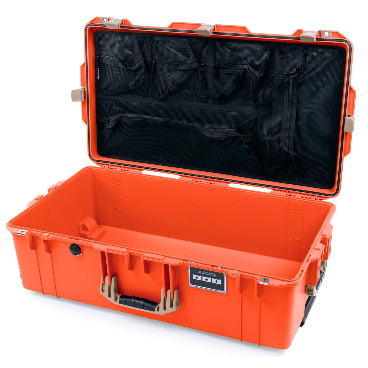Pelican 1615 Air Case - Orange &amp; Desert Tan Mesh Lid Organizer Only ColorCase 016150-0100-150-311