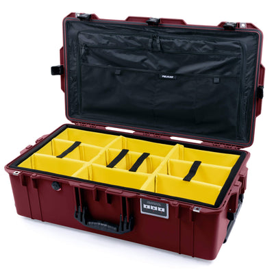 Pelican 1615 Air Case - Oxblood & Black Yellow Padded Microfiber Dividers / TRVL Lid Organizer ColorCase 016150-0310-510-111