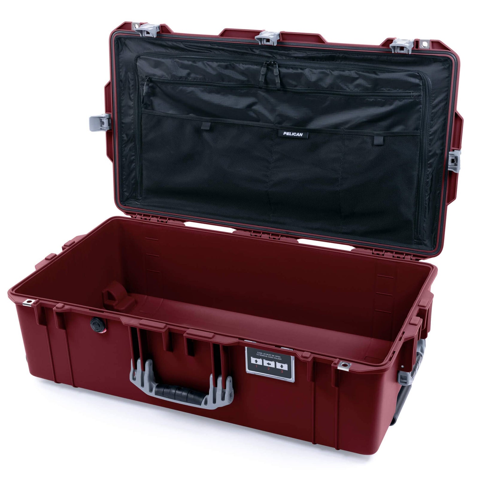 Pelican 1615 Air Case - Oxblood & Silver TRVL Lid Organizer Only ColorCase 016150-0300-510-181