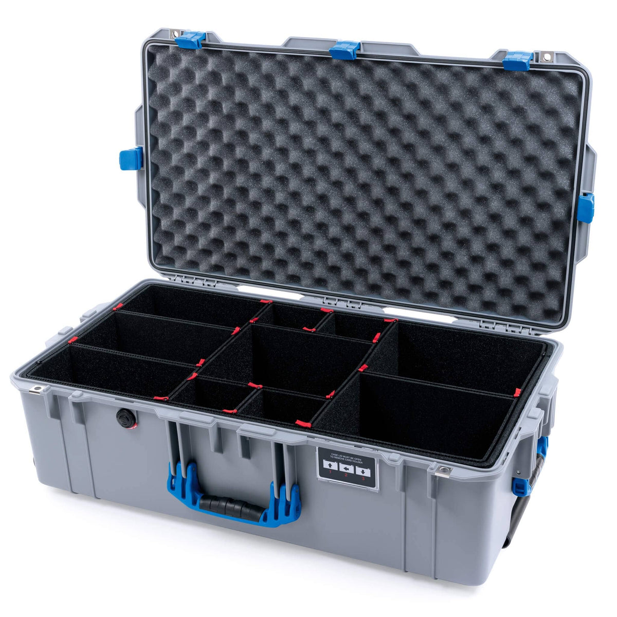Pelican 1615 Air Case - Silver &amp; Blue TrekPak Divider System / Convoluted Lid Foam ColorCase 016150-0020-180-121