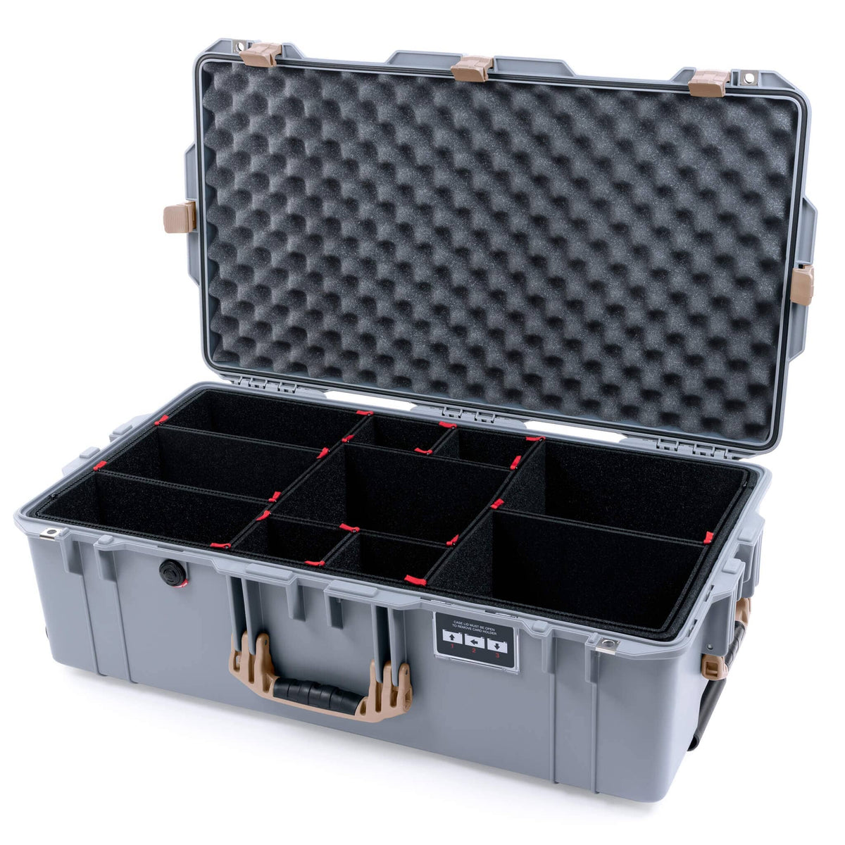 Pelican 1615 Air Case - Silver &amp; Desert Tan TrekPak Divider System / Convoluted Lid Foam ColorCase 016150-0020-180-311