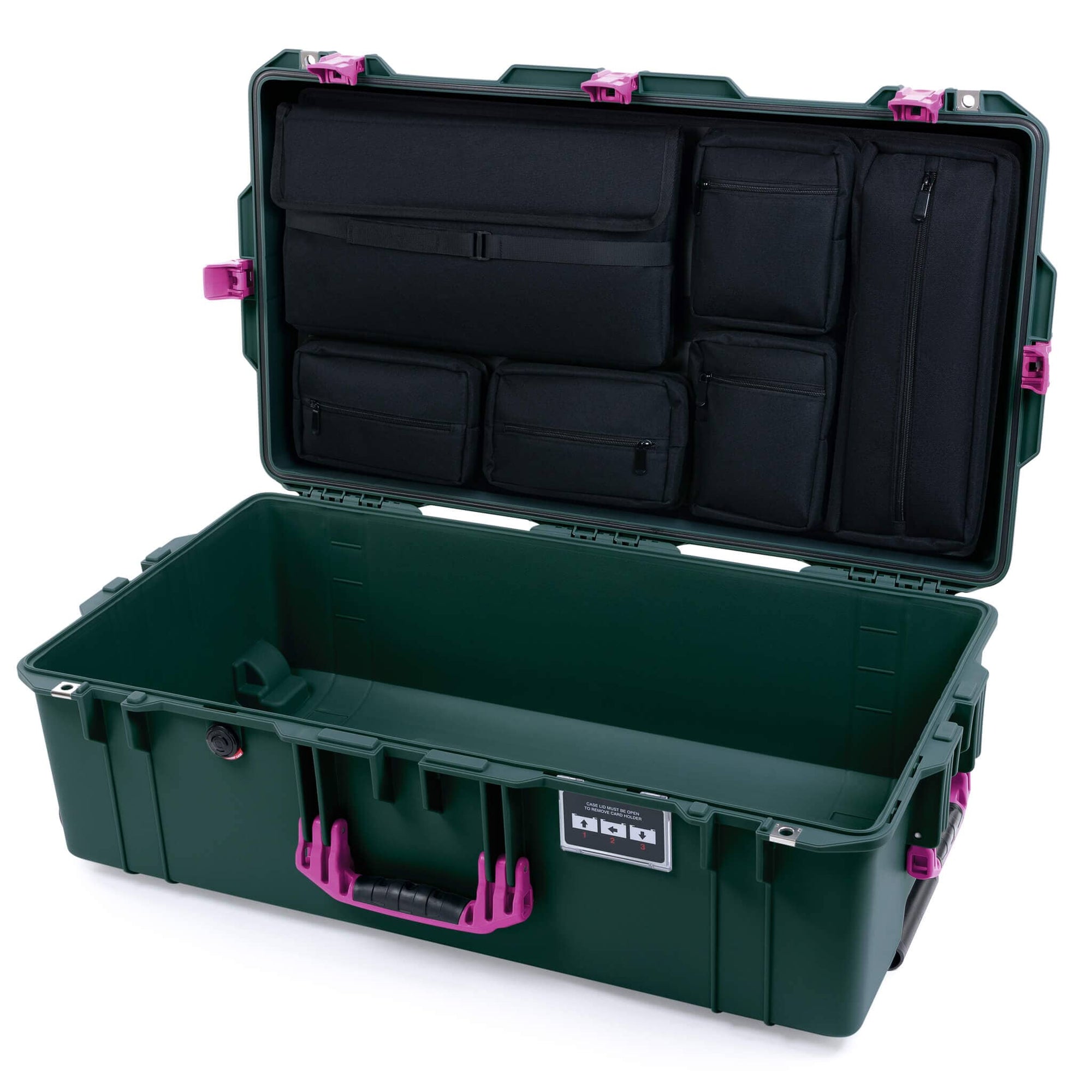 Pelican 1615 Air Case, Trekking Green with Magenta Handles & Latches ColorCase