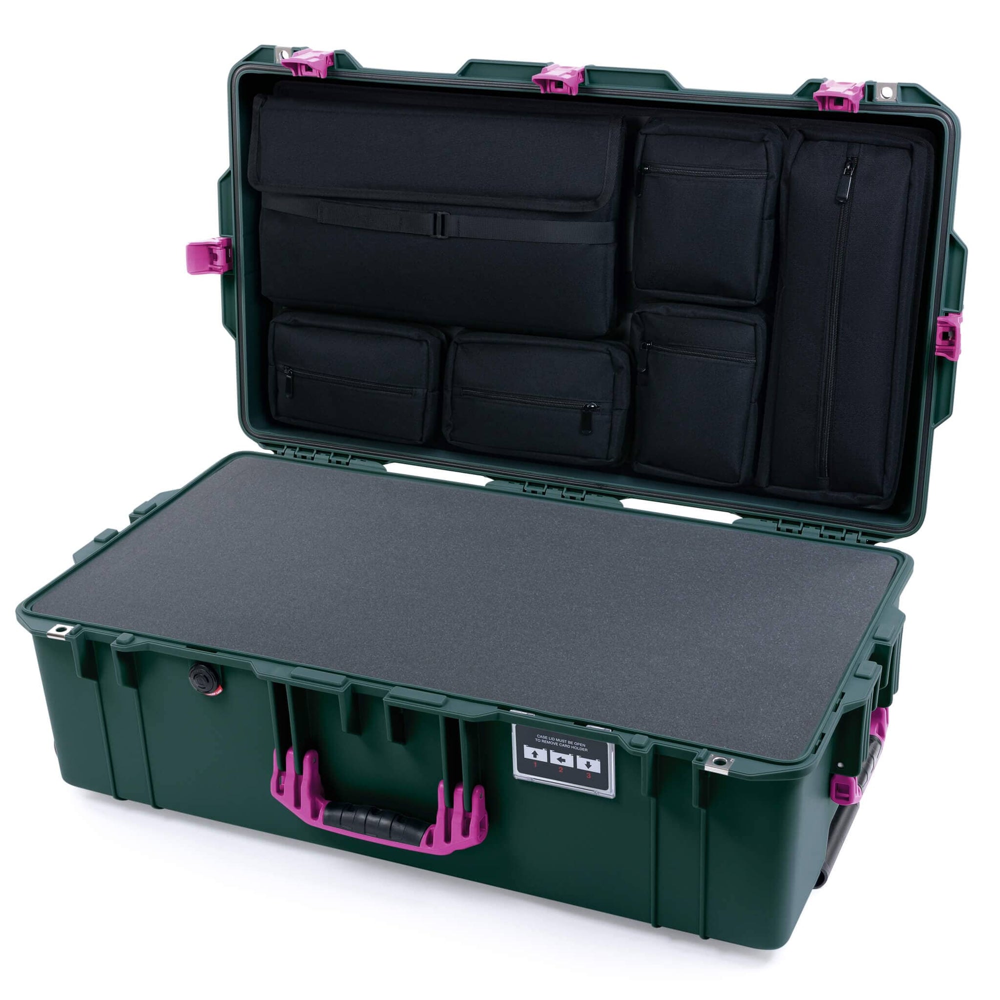 Pelican 1615 Air Case, Trekking Green with Magenta Handles & Latches ColorCase