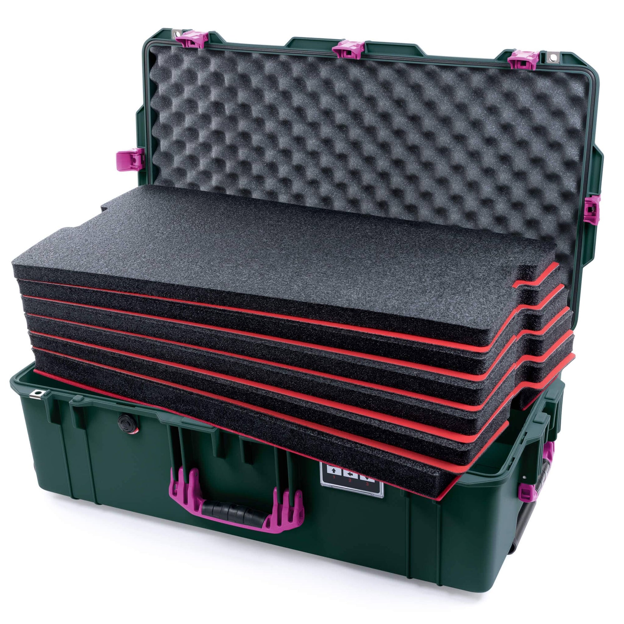 Pelican 1615 Air Case, Trekking Green with Magenta Handles & Latches ColorCase