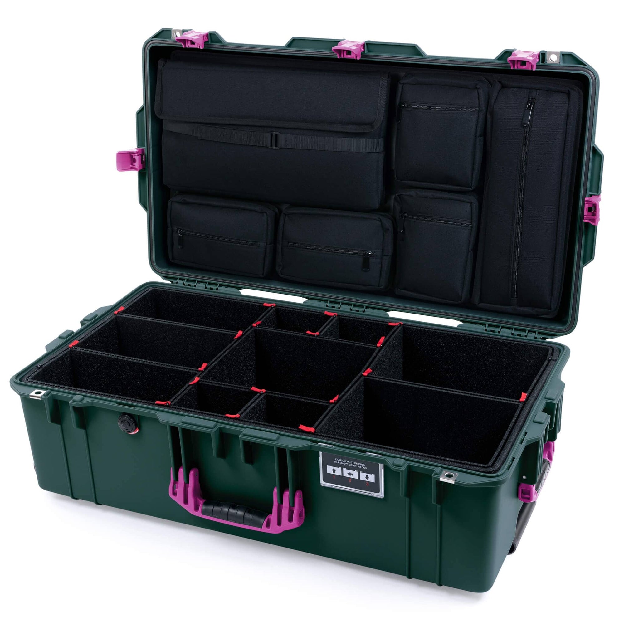 Pelican 1615 Air Case, Trekking Green with Magenta Handles & Latches ColorCase