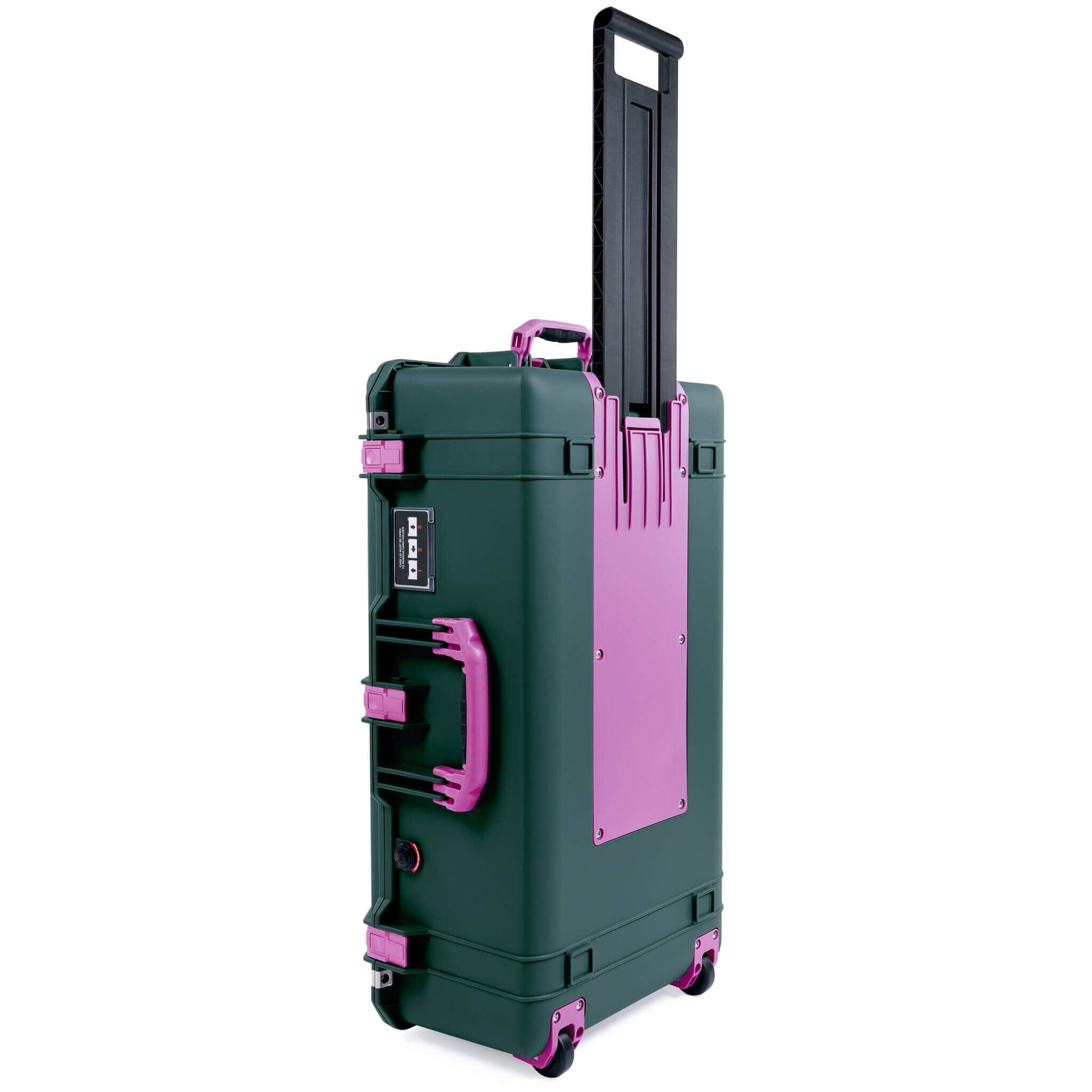 Pelican 1615 Air Case, Trekking Green with Magenta Handles, Latches & Trolley ColorCase