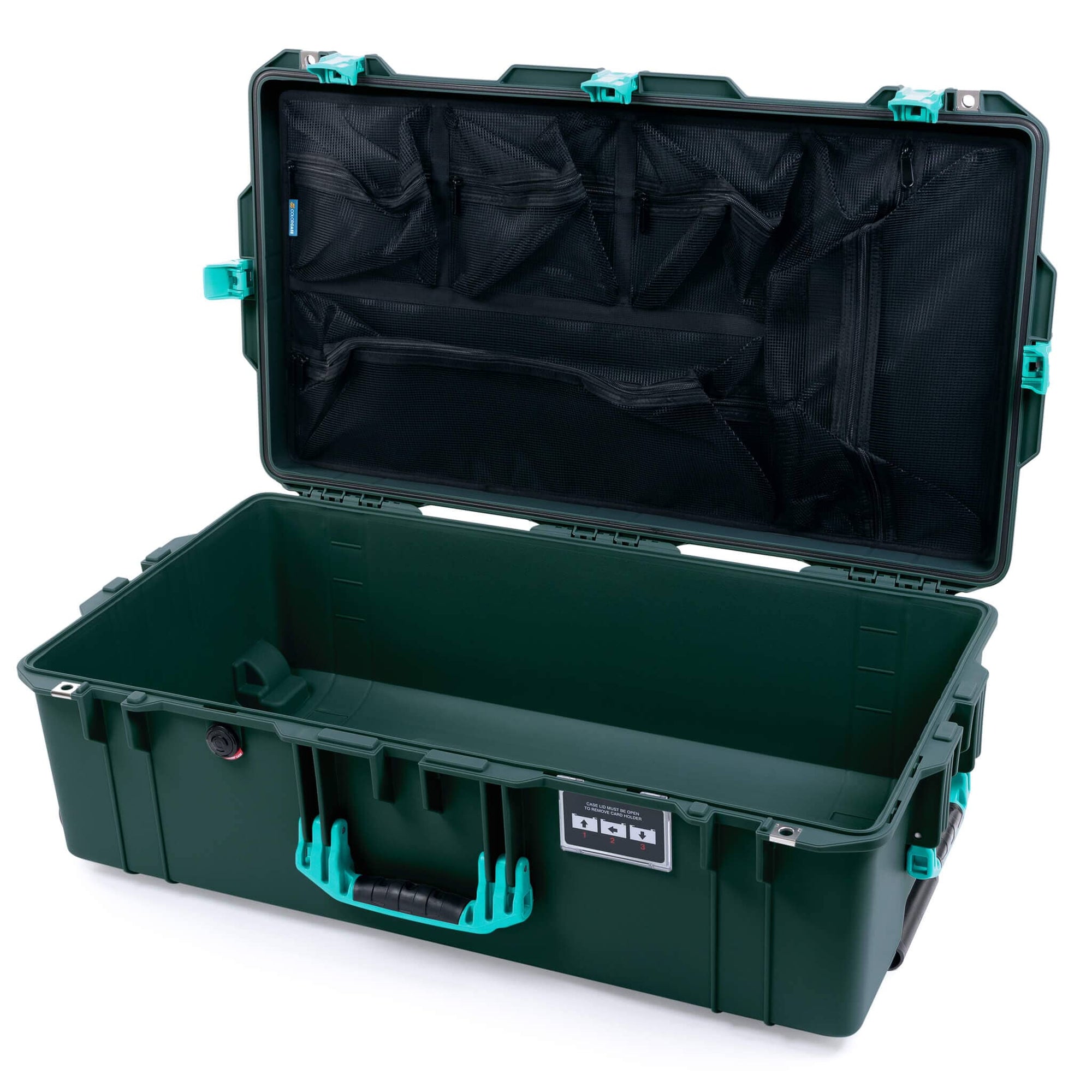 Pelican 1615 Air Case, Trekking Green with Teal Handles & Latches ColorCase