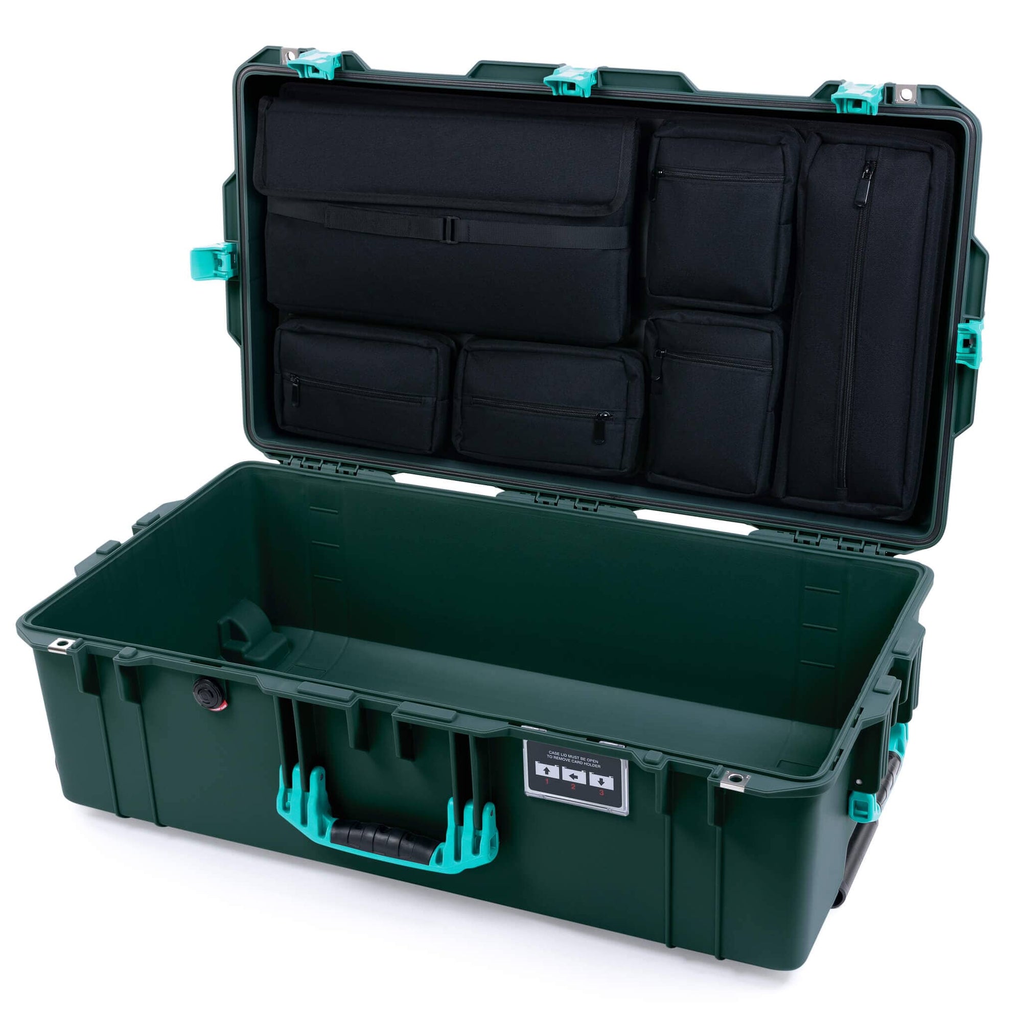 Pelican 1615 Air Case, Trekking Green with Teal Handles & Latches ColorCase