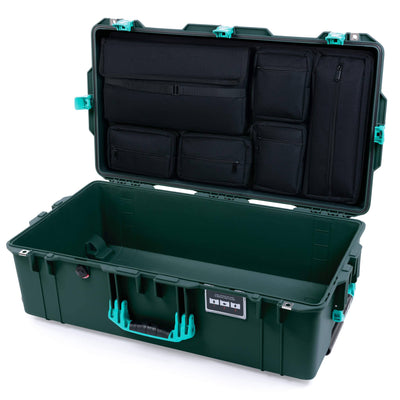 Pelican 1615 Air Case, Trekking Green with Teal Handles, Latches & Trolley ColorCase