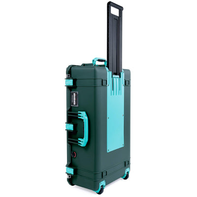 Pelican 1615 Air Case, Trekking Green with Teal Handles, Latches & Trolley ColorCase