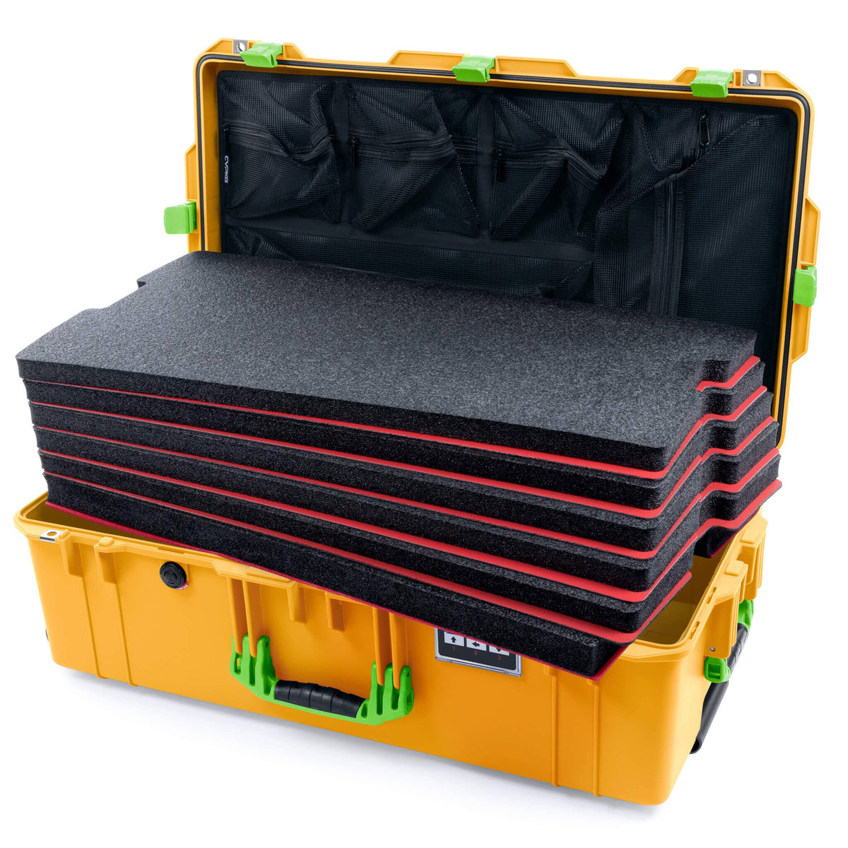 Pelican 1615 Air Case - Yellow &amp; Lime Green