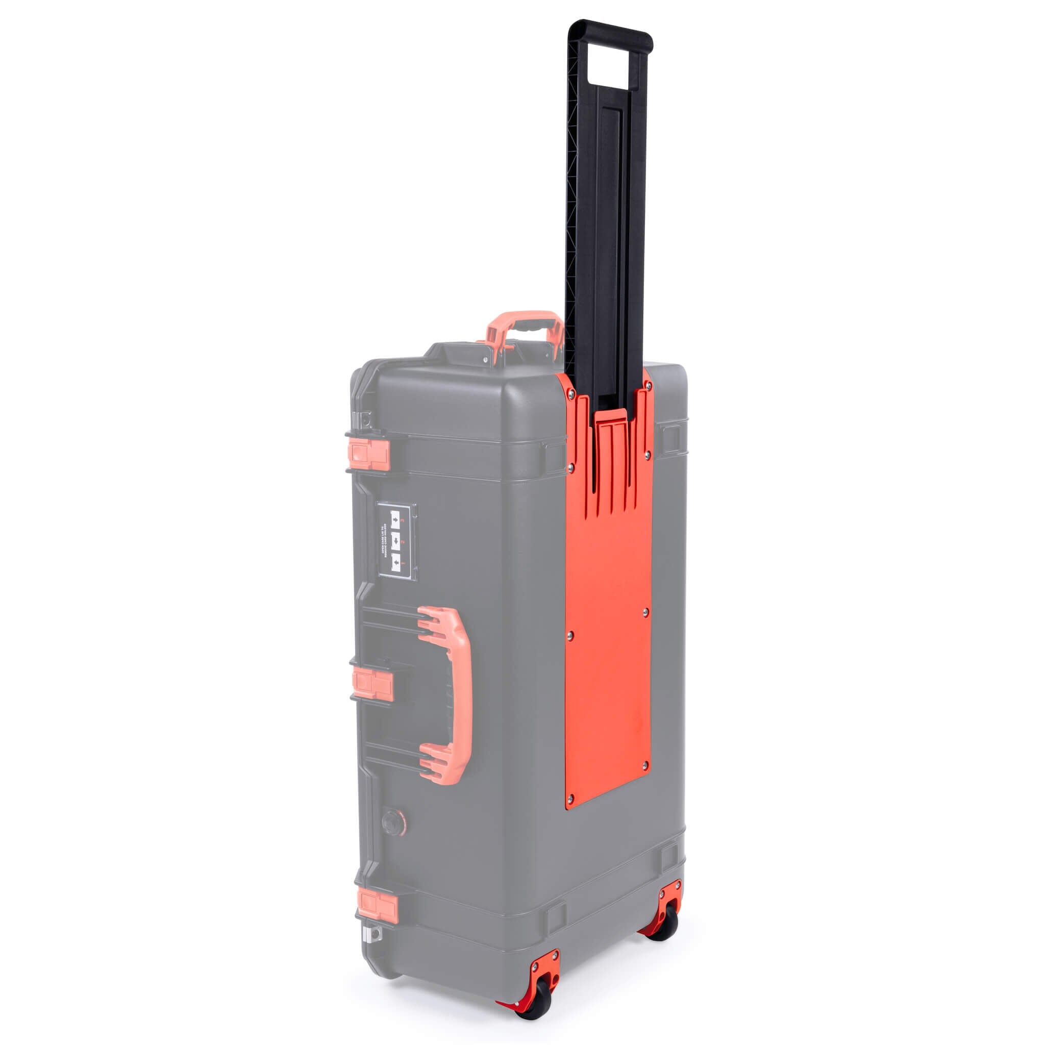 Orange Trolley & Wheel Housings for Pelican 1615 Air Case - ColorCase