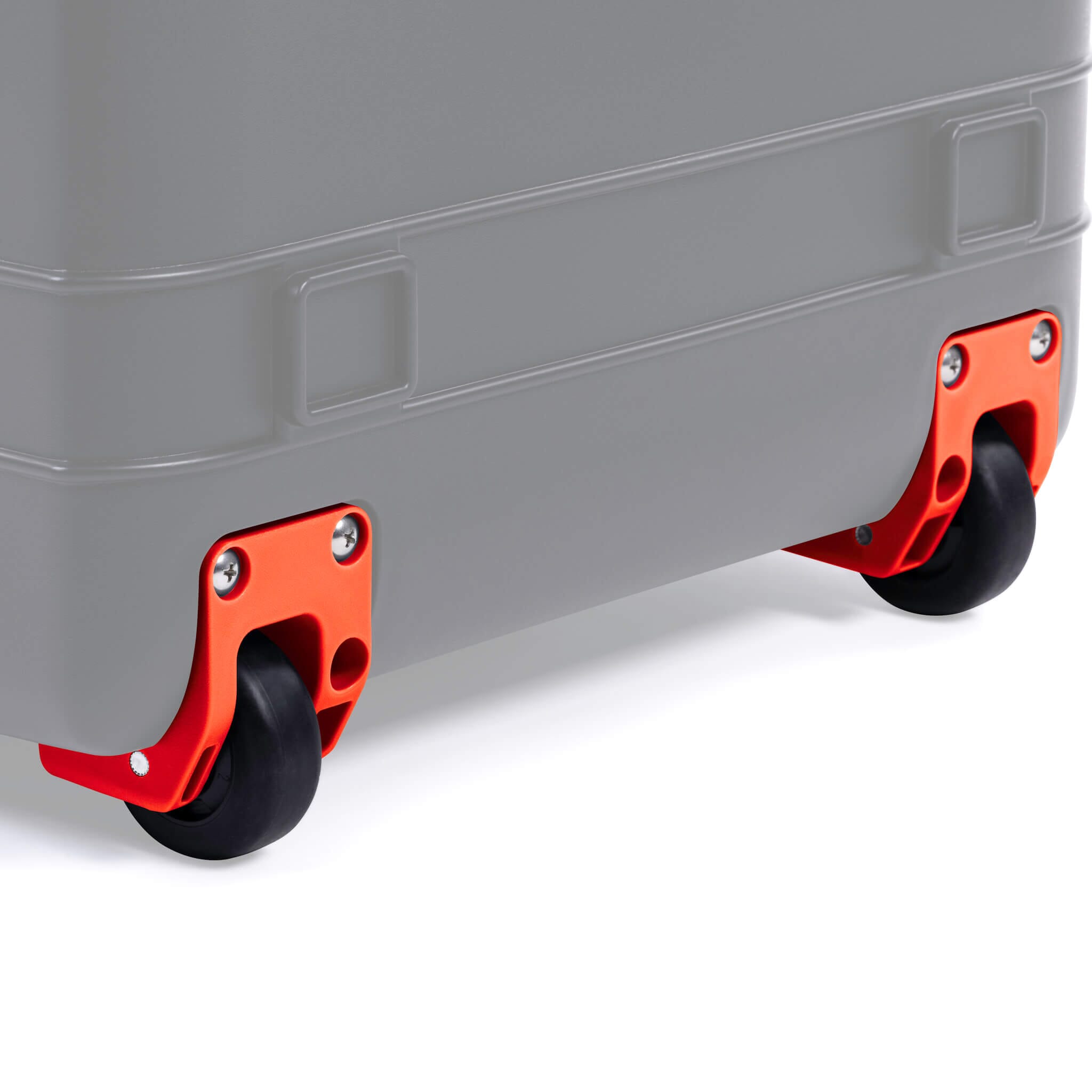 Orange Trolley & Wheel Housings for Pelican 1615 Air Case - ColorCase