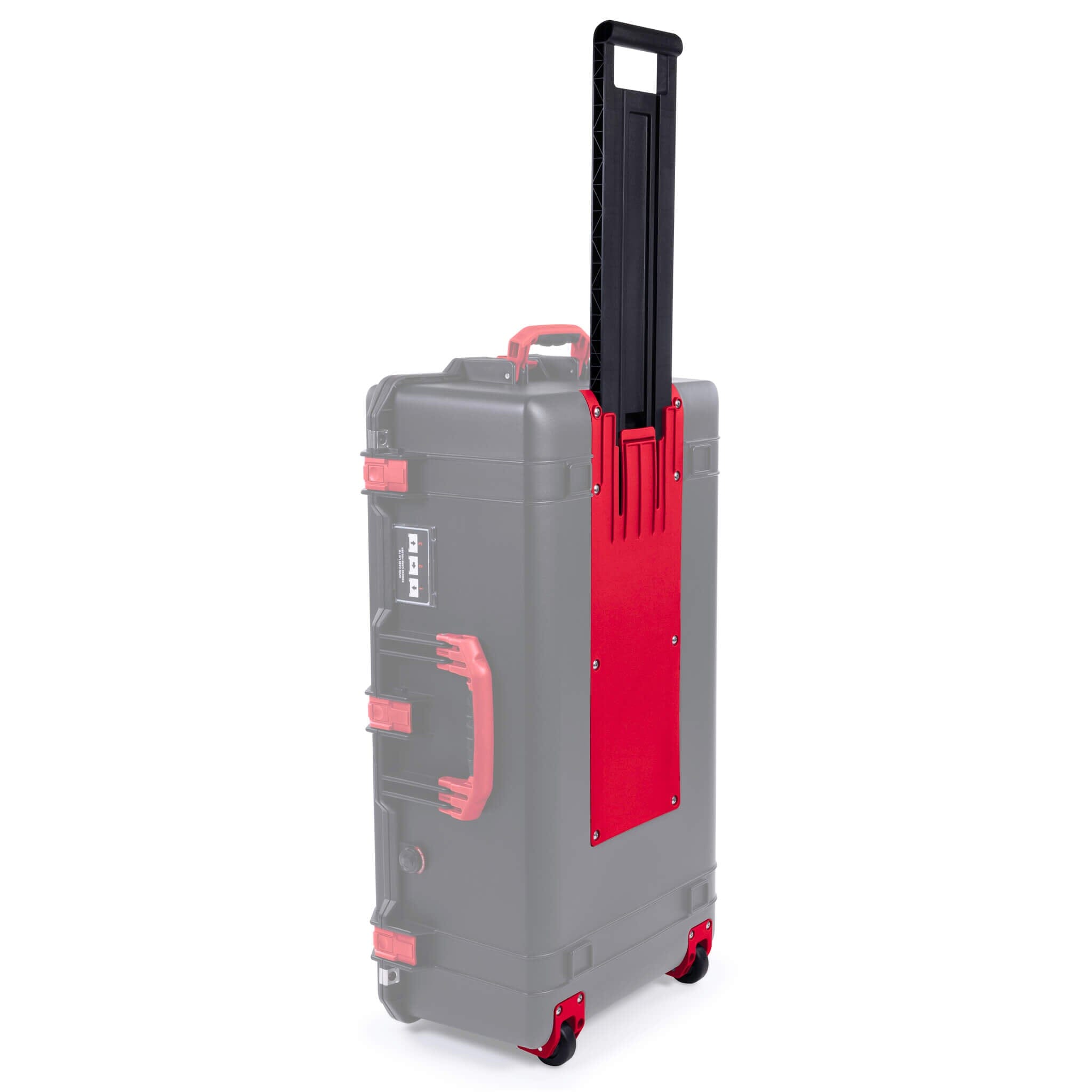 Red Trolley & Wheel Housings for Pelican 1615 Air Case - ColorCase