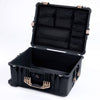 Pelican 1620 Case, Black with Desert Tan Handles & Latches Mesh Lid Organizer Only ColorCase 016200-0100-110-310