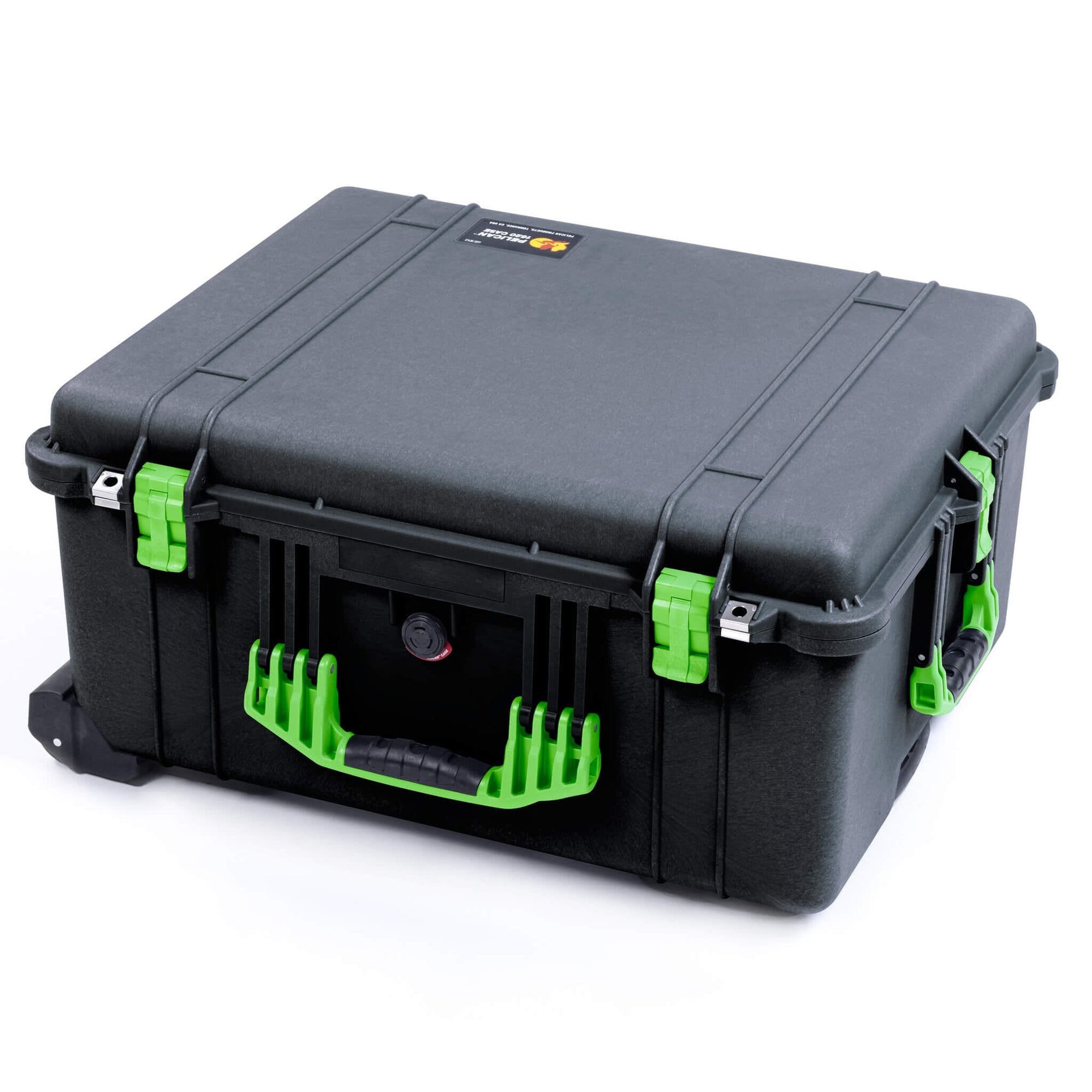 Pelican 1620 Case, Black with Lime Green Handles & Latches ColorCase 