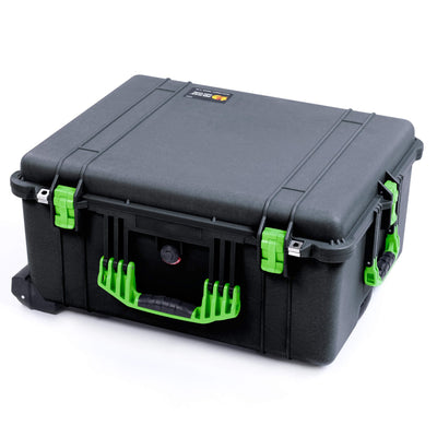 Pelican 1620 Case, Black with Lime Green Handles & Latches ColorCase