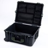Pelican 1620 Case, Black with OD Green Handles & Latches Mesh Lid Organizer Only ColorCase 016200-0100-110-130