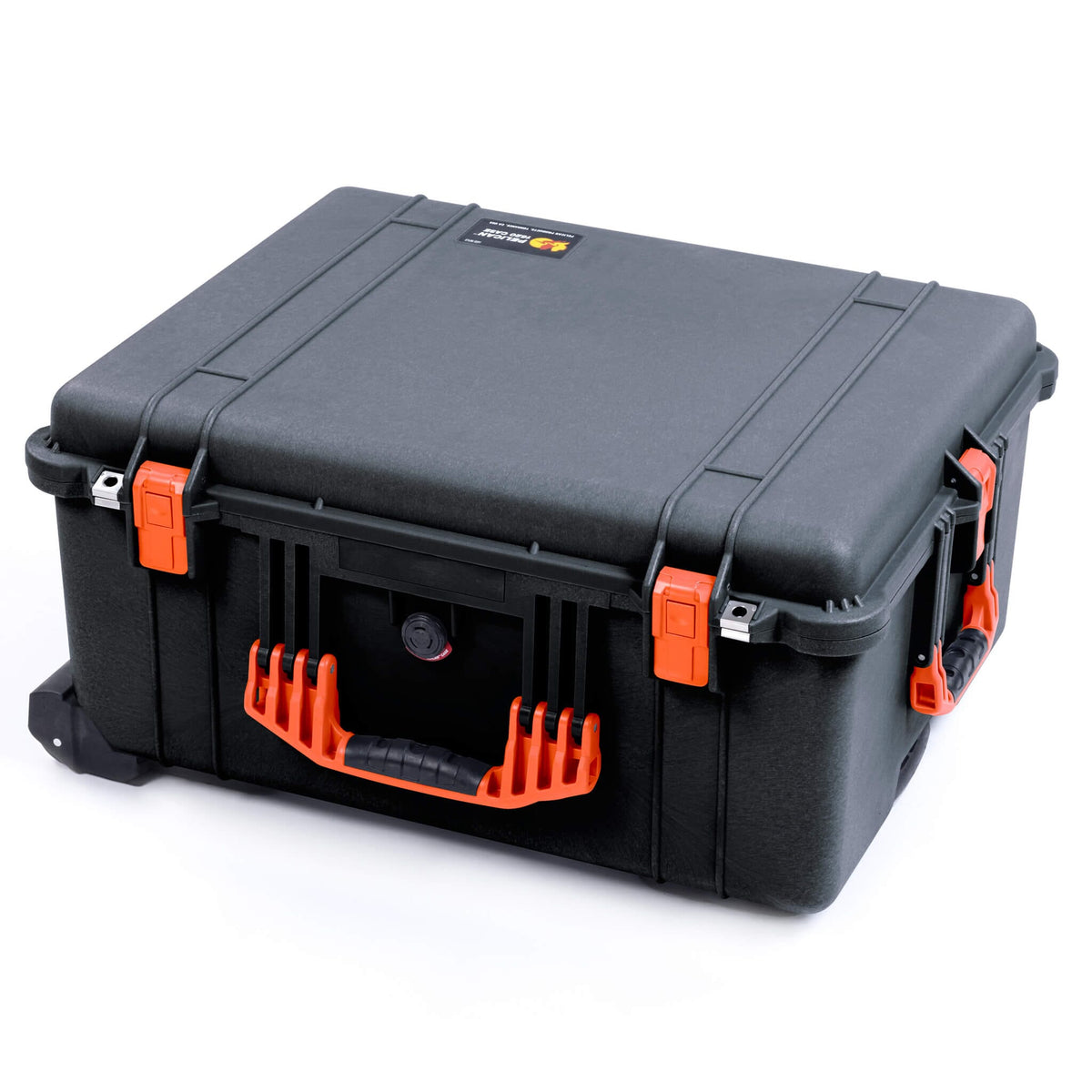 Pelican 1620 Case, Black with Orange Handles &amp; Push-Button Latches ColorCase 