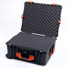 Pelican 1620 Case, Black with Orange Handles & Latches Pick & Pluck Foam with Convoluted Lid Foam ColorCase 016200-0001-110-150