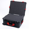 Pelican 1620 Case, Black with Red Handles & Latches Pick & Pluck Foam with Convolute Lid Foam ColorCase 016200-0001-110-320