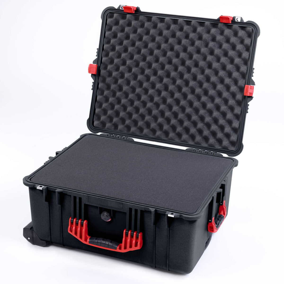 Pelican 1620 Case, Black with Red Handles &amp; Latches Pick &amp; Pluck Foam with Convolute Lid Foam ColorCase 016200-0001-110-320