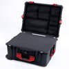 Pelican 1620 Case, Black with Red Handles & Latches Pick & Pluck Foam with Mesh Lid Organizer ColorCase 016200-0101-110-320