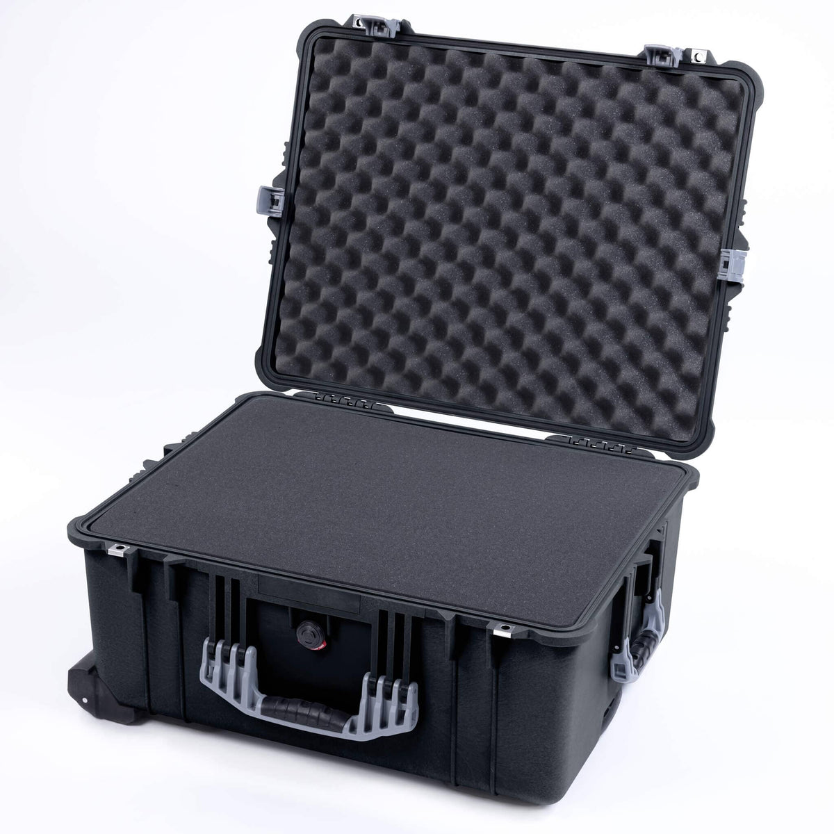 Pelican 1620 Case, Black with Silver Handles &amp; Push-Button Latches Pick &amp; Pluck Foam with Convoluted Lid Foam ColorCase 016200-0001-110-181
