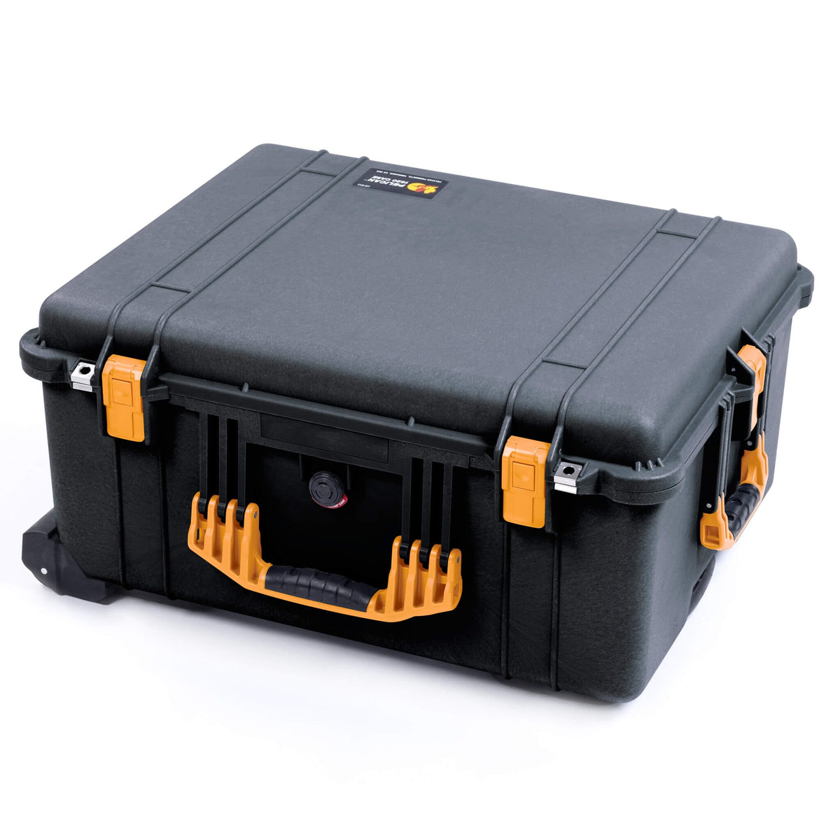 Pelican 1620 Case, Black with Yellow Handles &amp; Push-Button Latches ColorCase 