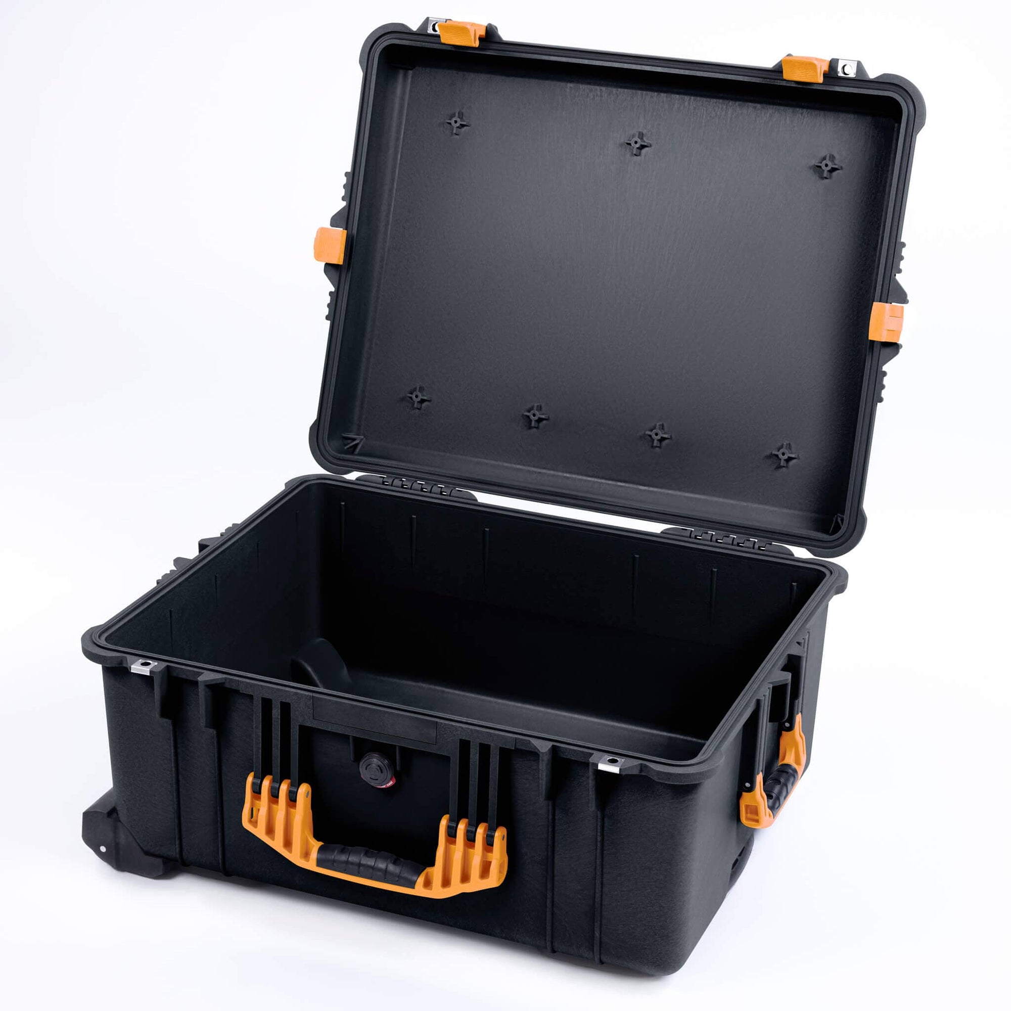 Pelican 1600 Case, Black with Yellow Handle & Latches, None (Case Only)