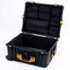 Pelican 1620 Case, Black with Yellow Handles & Latches Mesh Lid Organizer Only ColorCase 016200-0100-110-240