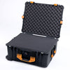 Pelican 1620 Case, Black with Yellow Handles & Latches Pick & Pluck Foam with Convolute Lid Foam ColorCase 016200-0001-110-240