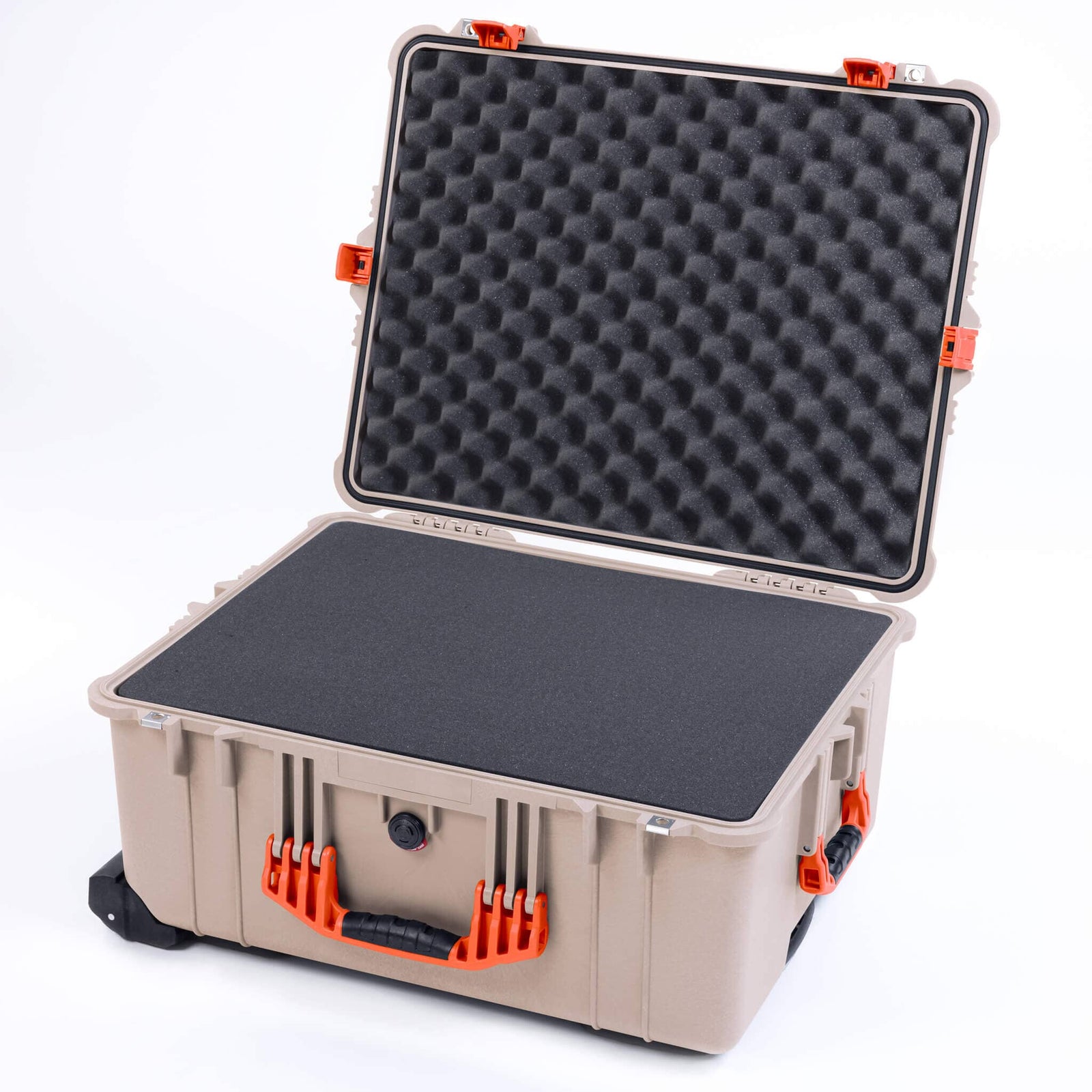 Pelican 1620 Case, Desert Tan with Orange Handles & Push-Button Latches ColorCase 