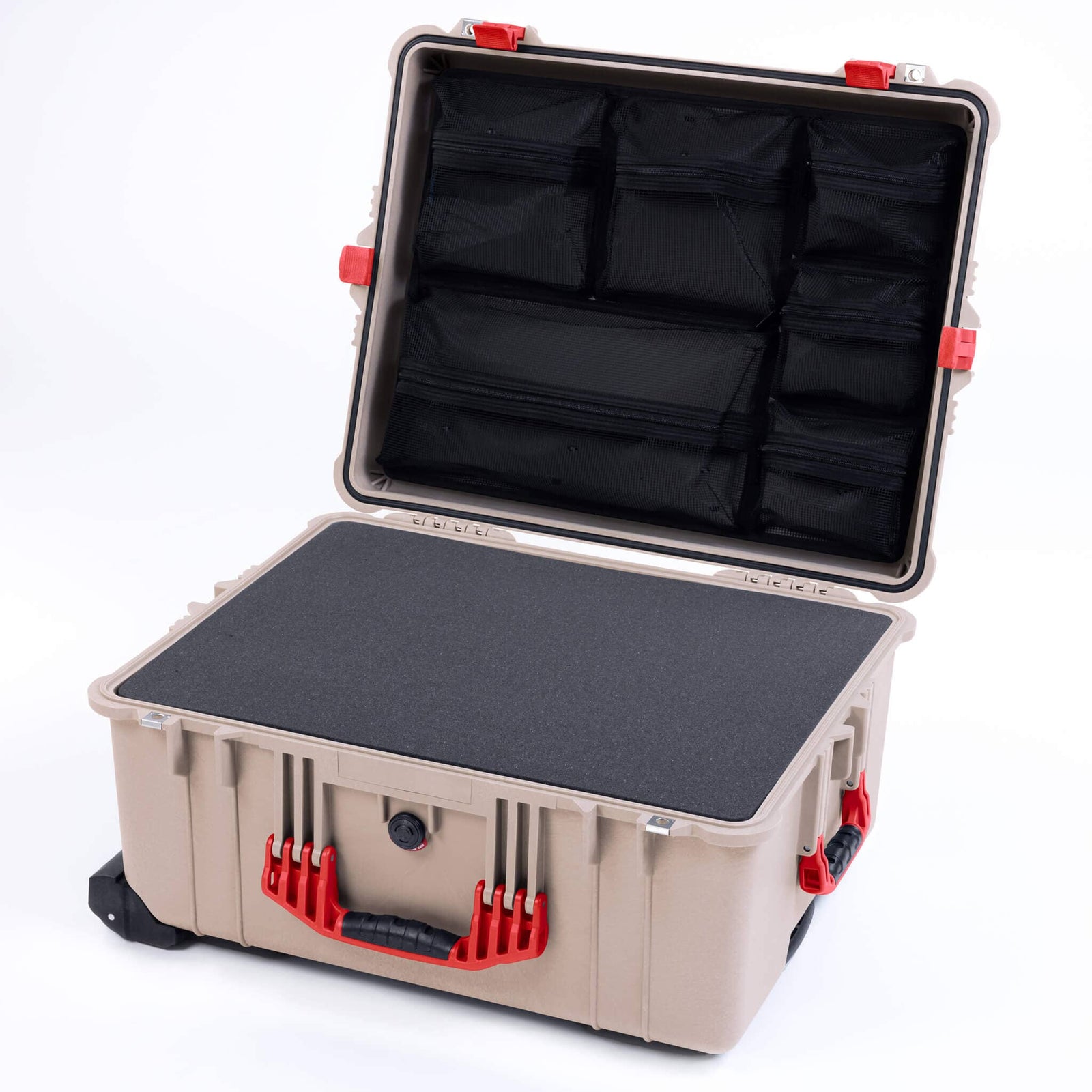 Pelican 1620 Case, Desert Tan with Red Handles & Latches ColorCase 